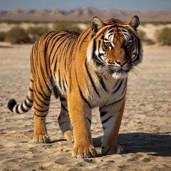 Fototapeta premium desert Siberian tiger wildlife Bengal feline 