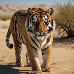 Fototapeta premium desert Siberian tiger wildlife Bengal feline 