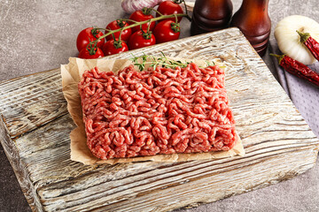 Raw minced beef uncooked meat