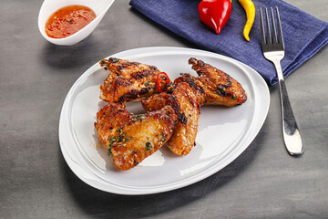 Buffalo grilled chicken wings barbecue
