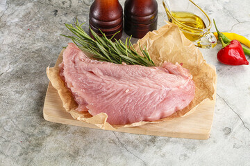 Raw turkey breat fillet for cooking