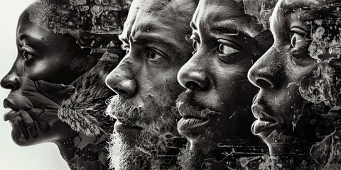 A series of portraits of influential American historical figures.