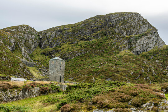 Panoramic view of ruins of the Benedictine monastery of Selja in Selja island near Maloy. Norway.