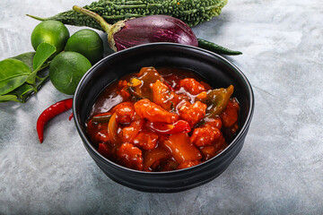 Chinese cuisine - Prawn sweet and sour sauce