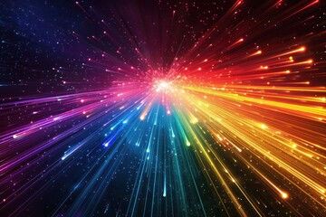 Naklejka premium Abstract background, light speed effect, swirling light streaks radiating vortex, digital wallpapers