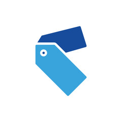 tag icon color or logo illustration glyph color blue style	

