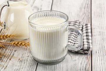 Organic milk in the glass