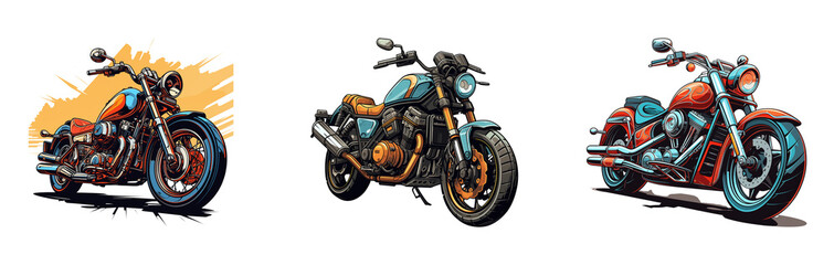 Obraz premium Comic/ cartoon style motorcycle/ motorbike clip out. 