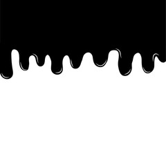 Paint black color dripping
