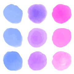 水彩の丸いフレーム　紫系