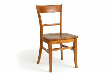 A classic wooden chair featuring a simple and robust design with a plain wooden finish, making it an ideal addition for both modern and traditional settings.