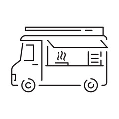 Food truck line icon. Street food element and sign