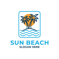 Fototapeta premium tropical island beach logo design concept idea