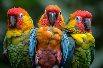 Fototapeta premium Redfan Parrot Deroptyus accipitrinus displaying its vibrant feathers in the Amazon rainforest also called Papagaiodecabeavermelha