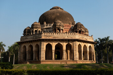 Lodhi Gardens - New Delhi, India.  The park spreads over 90 acres (360,000 m2), it contains Mohammed Shah's Tomb, the Tomb of Sikandar Lodi, the Shisha Gumbad and the Bara Gumbad.