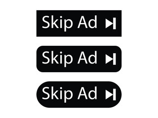 set of skip ad icons vector
