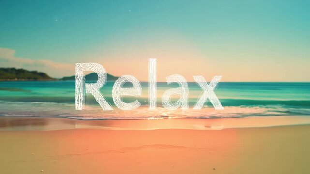 The inscription relax in large letters