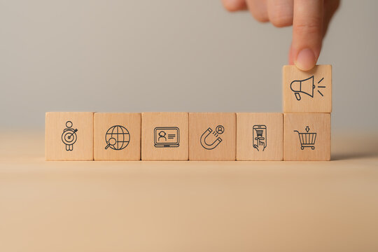 Digital marketing, online marketing and advertising concept. Digital online marketing, e-commerce, customer engagement, website ad, email, social network, video, SEO and marketing strategies.