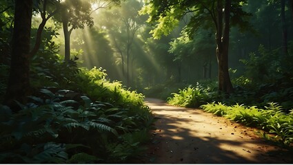Sunlit Lush Forest ||  lush forest ||AI Generated