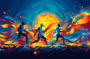 Naklejka premium Summer games abstract colorful pattern