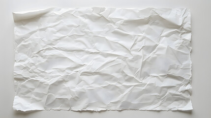 Obraz premium White crumpled texture large piece of blank paper isolated on white background. Grunge paper texture