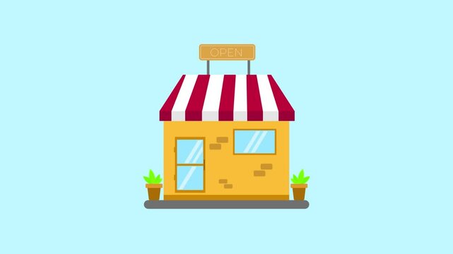 vector illustration of a animated store front