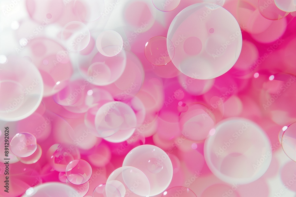 Aufkleber pink and white bubbles on abstract light background creating a playful and dreamy atmosphere. ideal 