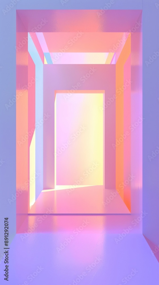 Poster Colorful Light Reflections in Modern Doorway Design