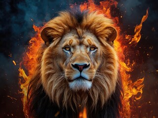 Naklejka premium Lion head tiger wallpaper