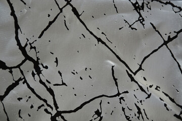 Closeup artificial leather silver color with black pattern for texture background