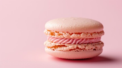 Perfectly Styled Macaron Against Light Pink Surface
