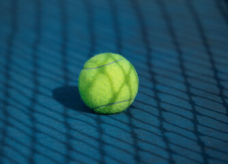 Tennis ball on the tennis court course