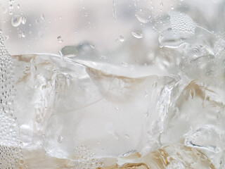 Ice in a plastic cup, tea drink