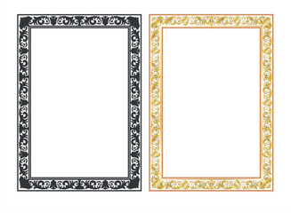 Decorative frames. Retro ornamental frame, vintage rectangle ornaments and ornate border. Decorative wedding frames, antique museum picture borders