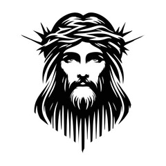 jesus logo icon illustration black white template