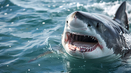 Fototapeta premium great white shark in the sea