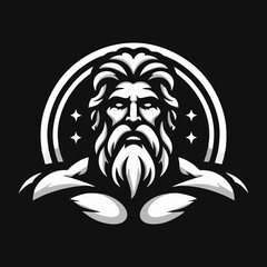 Fototapeta premium Zeus old man beard logo icon design illustration