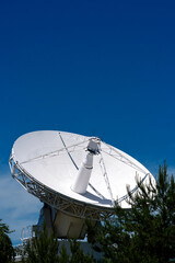 White radio telescope dish
