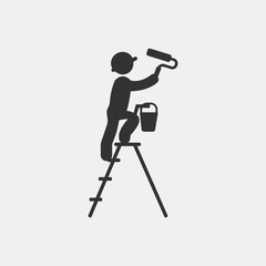 Construction worker vector icon illustration sign