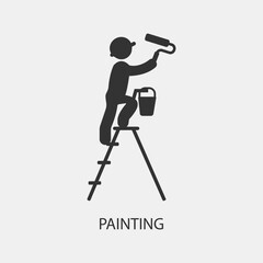 Construction worker vector icon illustration sign