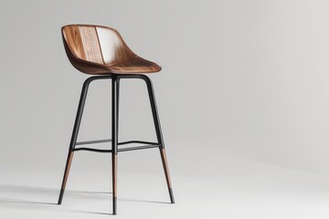 Modern bar stool standing on white background