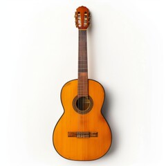 Obraz premium A high-quality image of a guitar on a white isolated background. The guitar is beautifully crafted, perfect for music enthusiasts. AI generation.