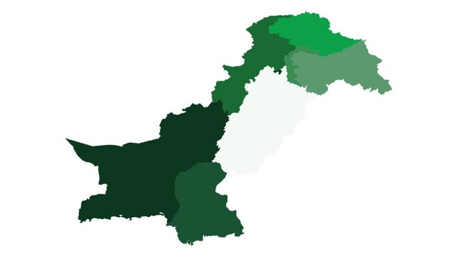 Animated Map of Pakistan with Provinces and Territories