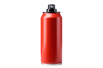 A Vibrant Red Aerosol Can Against a Pure White Background on a Clear PNG or White Background.