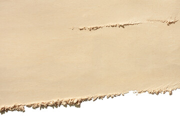 Pressed powder or blusher nude beige textured background isolated on white