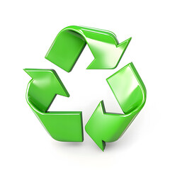 Obraz premium Green recycle icon isolated on white background