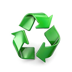 Fototapeta premium Green recycle icon isolated on white background