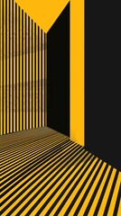 Obraz premium Geometric Yellow Patterns in an Abstract Space