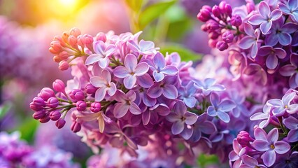 Beautiful lilac flowers blossoming in spring garden