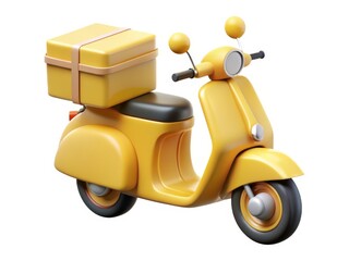 Delivery yellow scooter